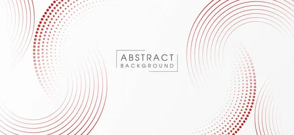 Kırmızı daire çizgileri olan soyut beyaz arkaplan. Dijital gelecek teknolojisi kavramı. vektör illüstrasyonu.