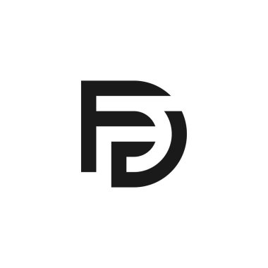 Alfabe harf simgesi logosu DF veya FD