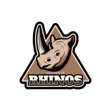 Marka Kimliği Premium Rhino Sembolü için Klasik Rhino Logo Vektörü Güçlü Tasarımı