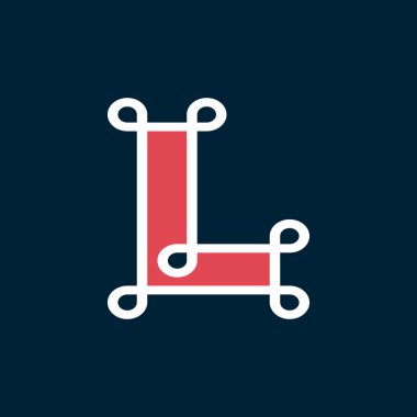 L logosu kimlik için. Markanız için tüy şablonu vektör çizimi