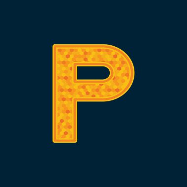 P harfi logo tasarım şablon elementleri - İllüstrasyon. P harfi logo simgesi tasarımı - vektör işareti