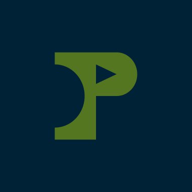 P harfi logo tasarım şablon elementleri - İllüstrasyon. P harfi logo simgesi tasarımı - vektör işareti