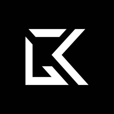 İlk harf GK minimalist ve modern logo tasarım Vektörü