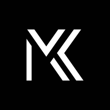 İlk harf MK minimalist ve modern logo tasarım Vektörü