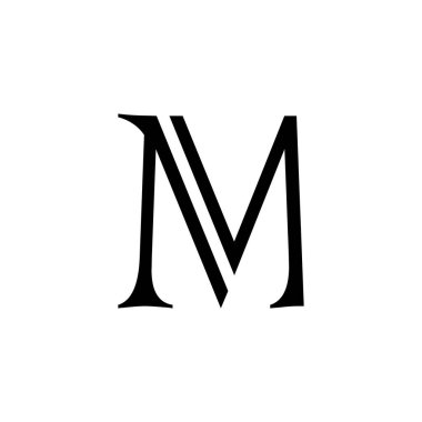 Basit ve modern harf M harflerinin baş harfleri logo tasarımı ücretsiz