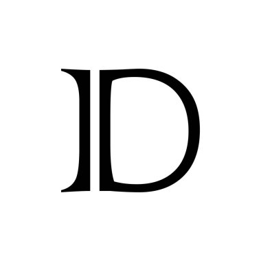 Siyah ve Beyaz Çizgiler ve Minimalist Tasarım içeren D harfi logosu