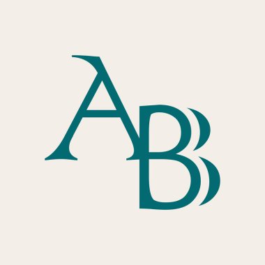 AB logo vektör şablonu Yaratıcı BA İlk logo tasarımı
