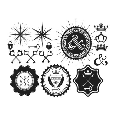 Tasarım öğeleri koleksiyonu kret yapmak için