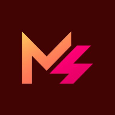 M S simgesi logo tasarım şablonu. başlangıç S M sembolü
