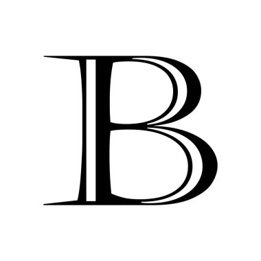 B Harfi Logo Simgesi Tasarım Şablonu Elemanları