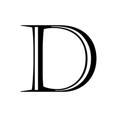 d harf modern logo kırık tasarım