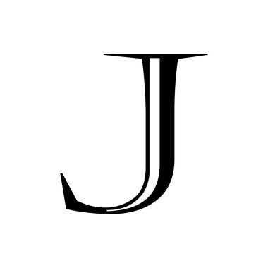 J harfi logo tasarım şablonu