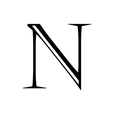 Basit ve modern harf N baş harfleri logo tasarımı