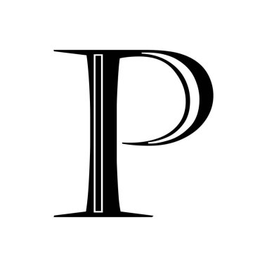 P harfi logo tasarım şablonu ögeleri