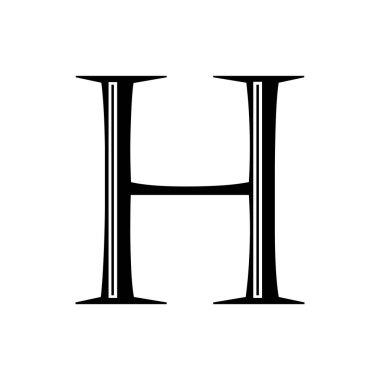 H harfi logo tasarım şablonu elementleri