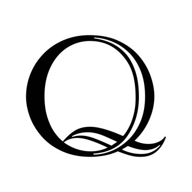 Q harfi minimal logo tasarım şablonu elementleri