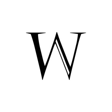 W harfi logo şablonu. Modern zarif logotip