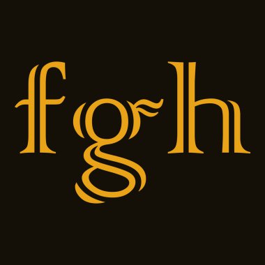 FGH Harf İlk Logo Tasarımı Şablon Vektör İllüstrasyonu