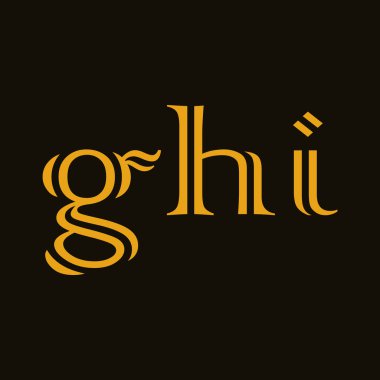 GHI Harf İlk Logo Tasarımı Şablon Vektör Resimlemesi