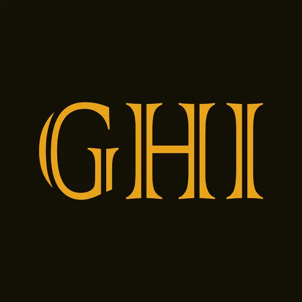 GHI Harf İlk Logo Tasarımı Şablon Vektör Resimlemesi