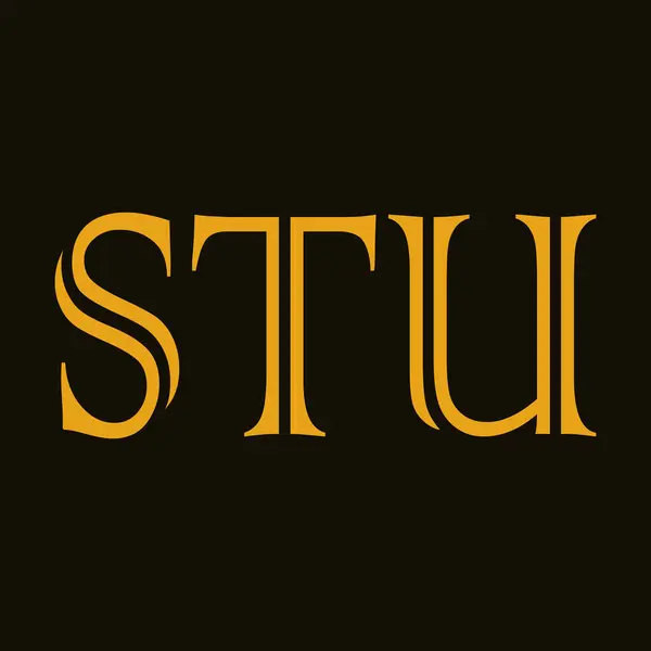 STU Harf İlk Logo Tasarımı Şablon Vektör İllüstrasyonu