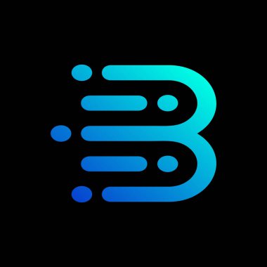 B Harfi Logo Simgesi Tasarım Şablonu Elemanları