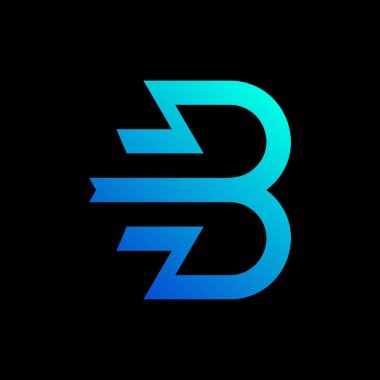 B Harfi Logo Simgesi Tasarım Şablonu Elemanları