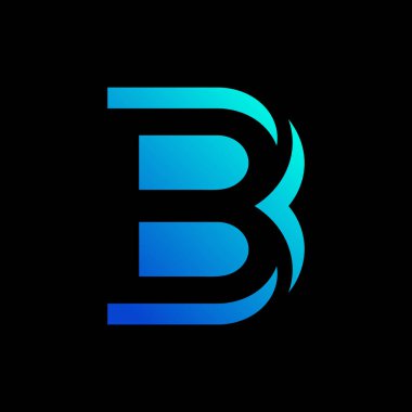 B Harfi Logo Simgesi Tasarım Şablonu Elemanları