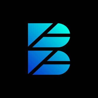  B Harfi Logo Simgesi Tasarım Şablonu Elemanları