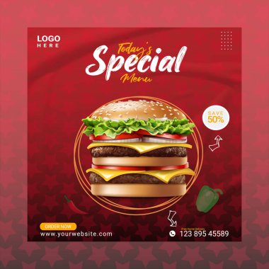 Bugünün özel menü burgeri 50 tane indirimli uçakla.