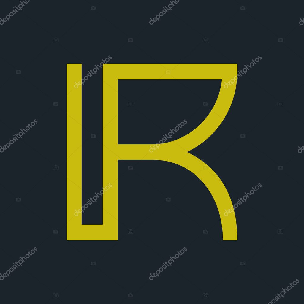 Initial UR or RU Monogram Letter Logo Design