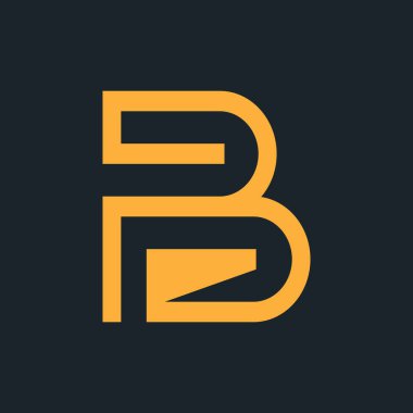 B Harfi Logo Simgesi Tasarım Şablonu Elemanları