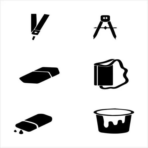 sanat aracı simgeleri koleksiyon boya ekipmanları çizim aracı 