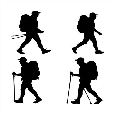 Sırt çantalı macera meraklısı silueti