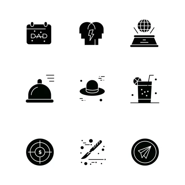 9 Kullanıcı Arayüzü Modern İşaretler ve Semboller Vektör Tasarımı Düz Paketi