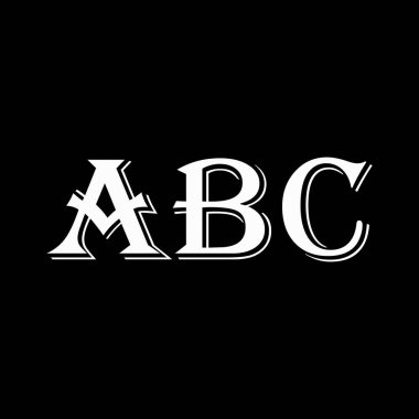 ABC soyut harf logosu tasarımı. Bu logo üç soyut harf tarafından tasarlanmıştır.