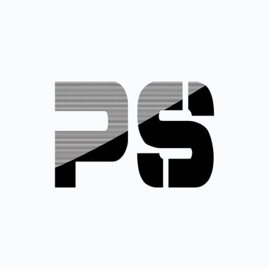 PS Harfi İlk Logo Tasarımı Şablon Vektör İllüstrasyonu