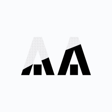 AA Harfi İlk Logo Tasarımı Şablon Vektör İllüstrasyonu