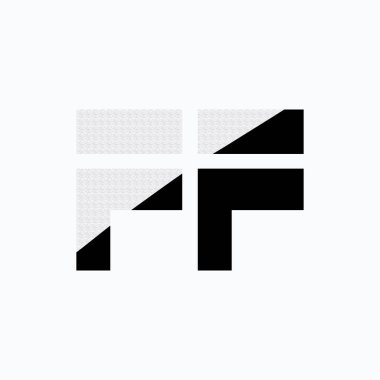 FF Harf İlk Logo Tasarımı Şablon Vektörü İllüstrasyonu