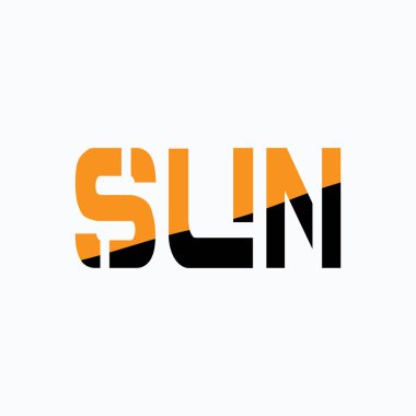 SUN Harf İlk Logo Tasarımı Şablon Vektör Resimlemesi