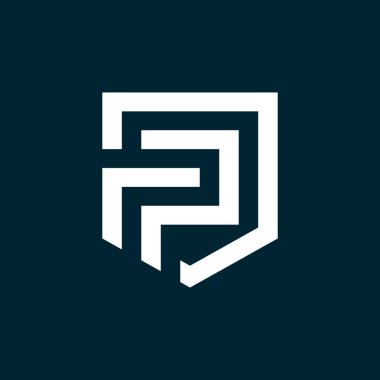 FPJ Harf İlk Logo Tasarım Şablonu Vektör İllüstrasyonu