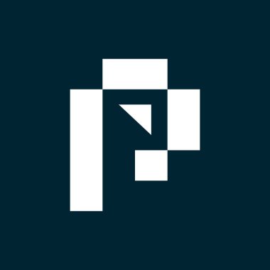 Basit Modern Harfler İlk Logo P