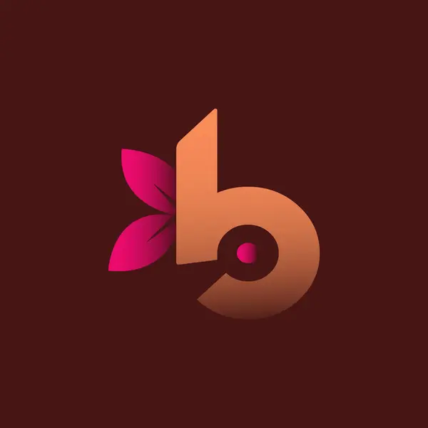 B Harfi İlk Logo Tasarımı Şablon Vektörü İllüstrasyonu