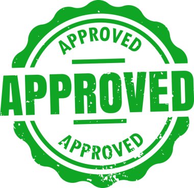 Onaylanmış Yeşil Pul Rozet Grunge Biçimli Yuvarlak Mühür Vektörü