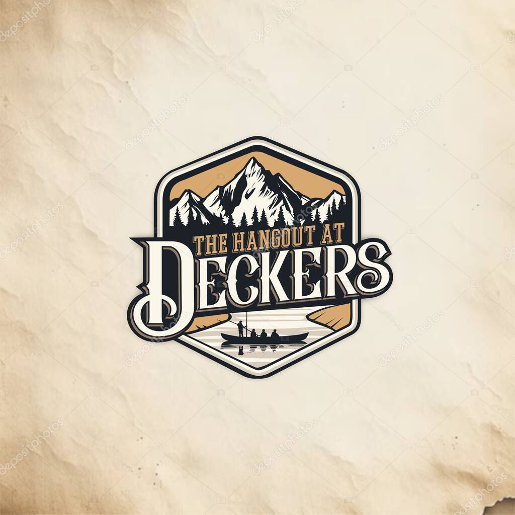 The Hangout at Deckers A Retro Adventure Logo