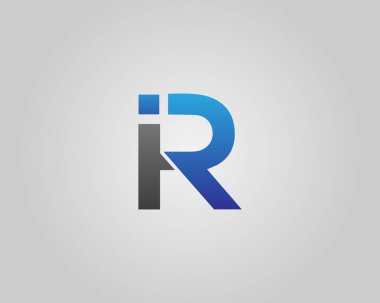 Alfabe Başlangıç Harfi IR veya RI Logo Tasarımı Modern Vektör Şablonu.