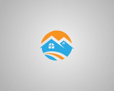 Gayrimenkul logosu modern vektör şablonu için eve dönüş yolu.