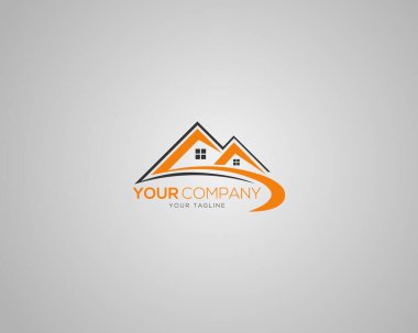 Emlak Şirketi Logosu Tasarımı Simge Modern Vektör Şablonu.