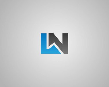 LN Alfabe harfi ilk monogram logo tasarım vektörü şablonu.