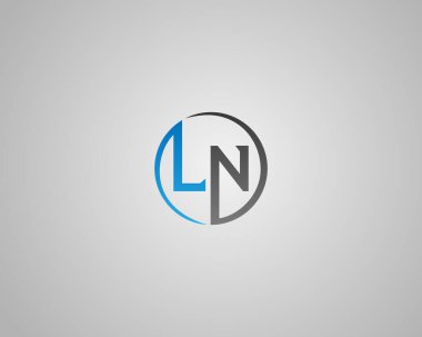 LN Alfabe harfi ilk monogram logo tasarım vektörü şablonu.